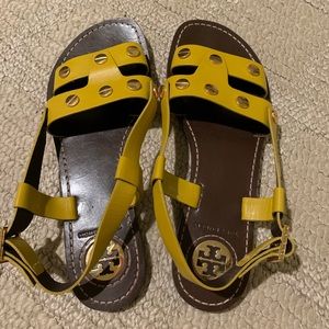 Tory Burch Yellow Gold Sandals